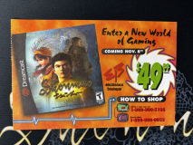 Shenmue 1 EB Games Advertisement Leaflet